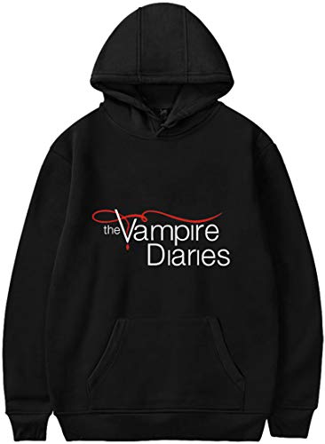 MINIDORA Vampire Diaries Hoodies Unisex Sudadera con Capucha Suéter de Drama(M,Negro)