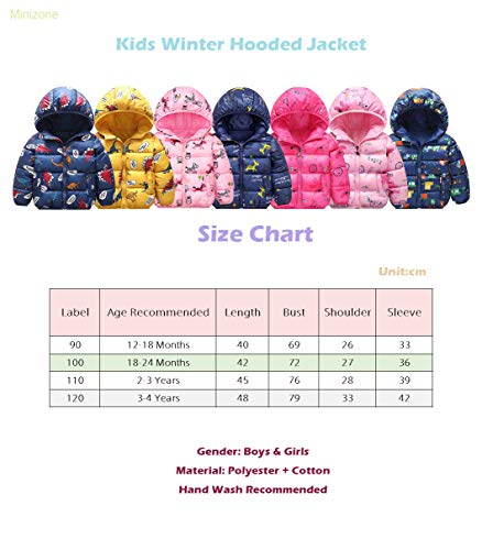 Minizone Bebé Chaqueta con Capucha Abrigo de Invierno Ligeras Traje de Invierno, 18-24 Meses (talla del fabricante 90), Multicolor