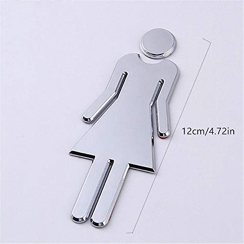 Mirrwin Adhesivo Señales Baño Signo Adhesiva Signos de Baño Cartel Señal WC Hombre y Mujer Set de Carteles para Aseo 2 Piezas Autoadhesivo de Acero Inoxidable de Fácil de aplicar Señal de baño