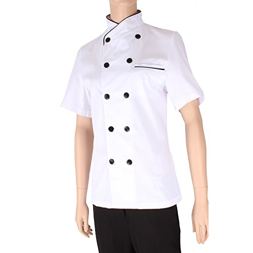 MISEMIYA 8441 Chaqueta Mujer Chef Chaqueta Cocinera, Blanco,S