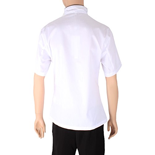 MISEMIYA 8441 Chaqueta Mujer Chef Chaqueta Cocinera, Blanco,S