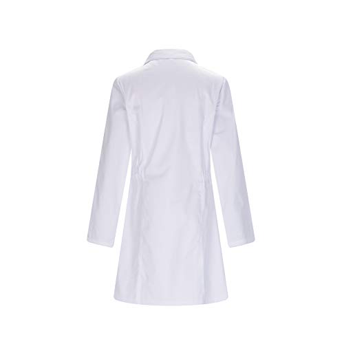MISEMIYA - Bata Cuello Solapa MÉDICA Dentista Doctora Enfermera Uniforme Laboral Veterinaria Sanitarios Farmacia Laboratorio Ref-8163 - M, Batas Laboratorios 8163-2 Blanco