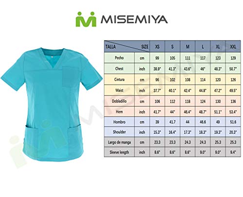 MISEMIYA - Casaca ELÁSTICA SEÑORA Uniforme Laboral Estética CLINICA Hospital Dentista Veterinaria Sanitarios HOSTELERÍA - Ref.G715 - XS, Fucsia