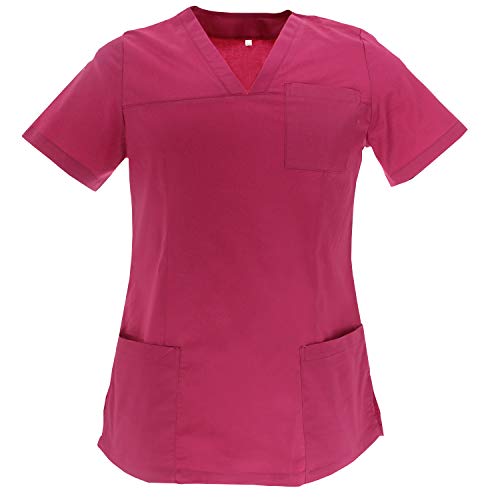 MISEMIYA - Casaca ELÁSTICA SEÑORA Uniforme Laboral Estética CLINICA Hospital Dentista Veterinaria Sanitarios HOSTELERÍA - Ref.G715 - XS, Fucsia