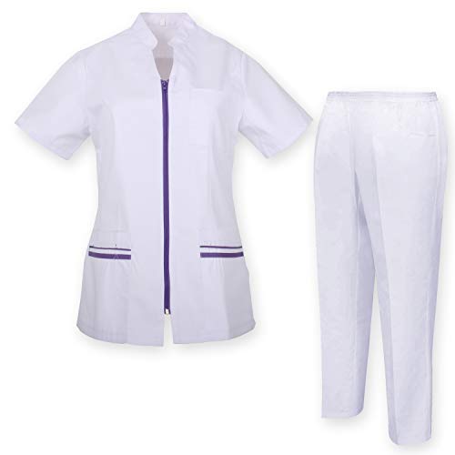 MISEMIYA - Casaca Y PANTALÓN Mujer Uniformes Sanitarios Uniformes MEDICOS CLINICAS Estética Médico Enfermería Casaca Y PANTALÓN Ref.7028 - XXL, Lila