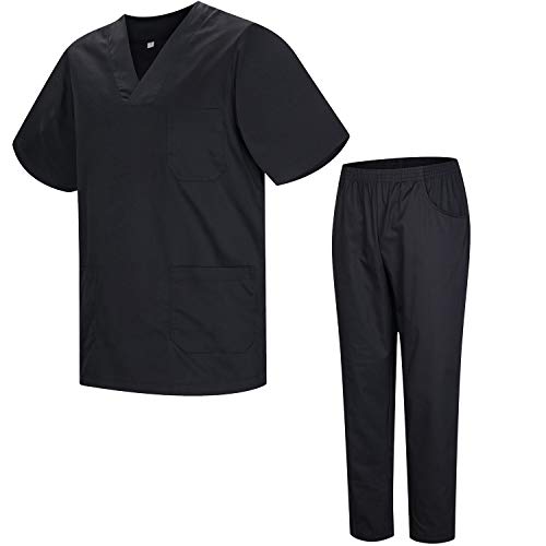 MISEMIYA - Casaca Y PANTALÓN Sanitarios Unisex Uniformes Sanitarios MÉDICOS Conjuntos Sanitarios 8178 - M, Negro