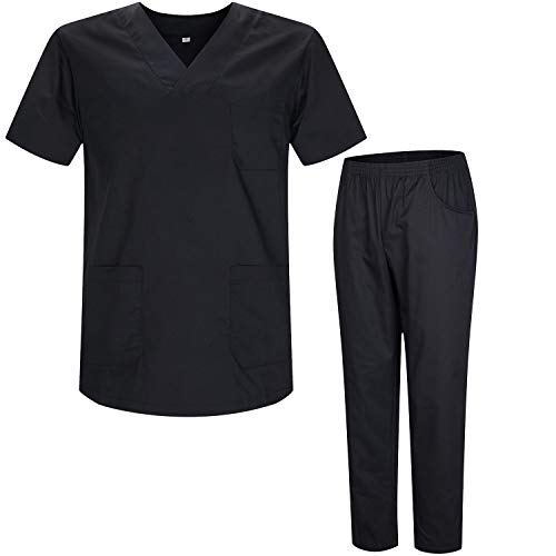 MISEMIYA - Casaca Y PANTALÓN Sanitarios Unisex Uniformes Sanitarios MÉDICOS Conjuntos Sanitarios 8178 - XXL, Negro