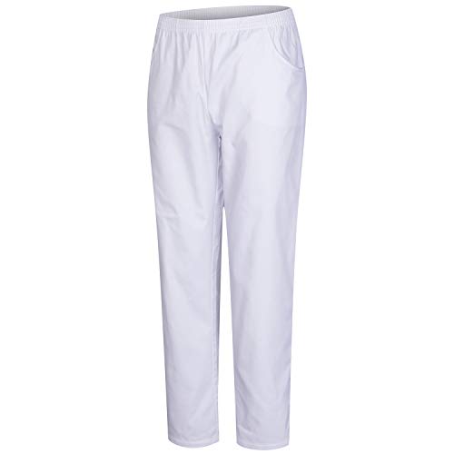 MISEMIYA - PANTALÓN Sanitarios Unisex Cintura ELÁSTICA Uniforme Laboral MÉDICO Enfermera Limpieza Veterinaria SANIDAD HOSTELERÍA- Ref.8312 - L, Blanco