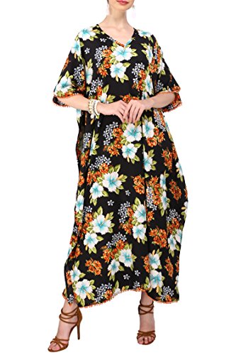 Miss Lavish London Kimono tipo túnica tipo kimono para mujer, tamaño libre, largo para fiesta, para descansar, vacaciones, ropa de noche, playa, cobertura diaria