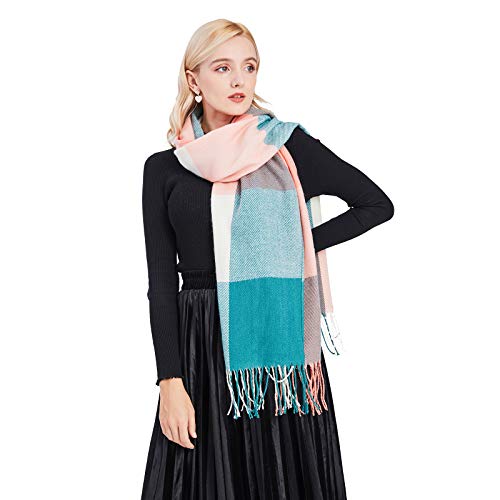 Miss Lulu Bufanda Mujer Invierno Caliente Mantas Cozy Pashmina Chal Grande Larga Tartán Enrejado Mantón 200 x 60cm
