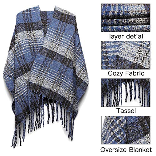 Miss Lulu Bufanda Mujer Tartán CálidoMujer Mantas Larga Enrejado Mantón Invierno