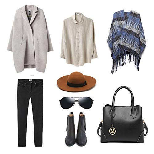 Miss Lulu Bufanda Mujer Tartán CálidoMujer Mantas Larga Enrejado Mantón Invierno