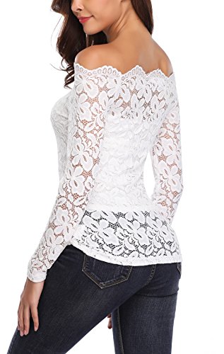 MISS MOLY Camisa de manga larga con hombros descubiertos para mujer