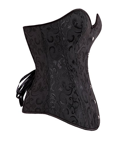 MISS MOLY Corsét|Mujer Vintage Overbust Corsés y Bustiers Modeladora Cintura Encaje Lazo Design Clásico Color 4XL/ES50~52(Bust114.5~119.5 Waist98~103)