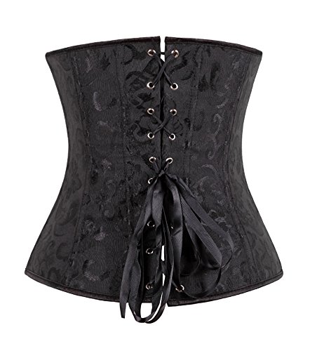 MISS MOLY Corsét|Mujer Vintage Overbust Corsés y Bustiers Modeladora Cintura Encaje Lazo Design Clásico Color 4XL/ES50~52(Bust114.5~119.5 Waist98~103)