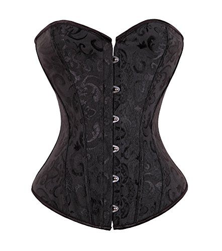 MISS MOLY Corsét|Mujer Vintage Overbust Corsés y Bustiers Modeladora Cintura Encaje Lazo Design Clásico Color 4XL/ES50~52(Bust114.5~119.5 Waist98~103)