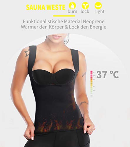 MISS MOLY Fajas Reductoras Adelgazantes Neopreno Chaleco Sauna Body Hot Shaper Camisetas de Sudoración Fitness Deportivo Vest Underbust Corset para Mujer