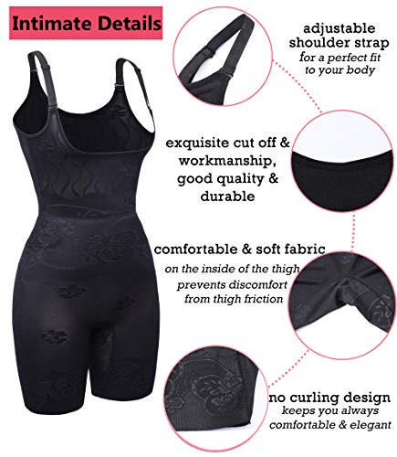 MISS MOLY Lenceria Moldeadora Mujer Faja Reductora Body Reductor Mujer Abdomen Busto Abierto Corsé sin Costuras Shapewear Cómodo y Ligero Adelgazante Bodysuit