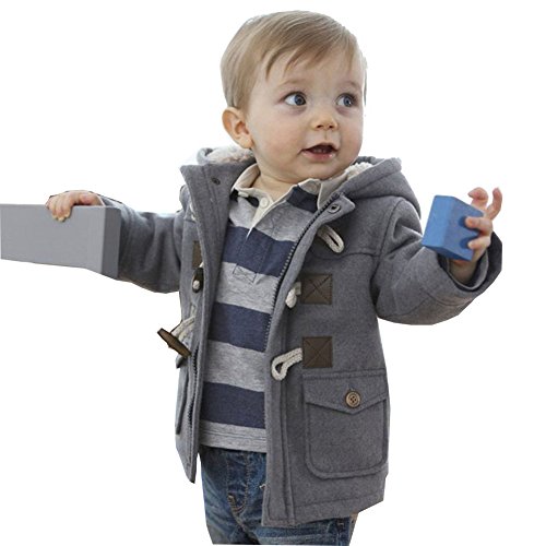 MissChild Abrigo de Capucha Bebé otoño Invierno, Chaqueta Ropa Manga Larga Acolchado Outerwear para Niños Gris Label 120