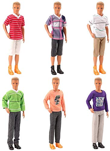 Miunana 3X Fashionista Trajes de Ropas Casual + 2 Pares Zapatos para 12 Pulgada Muñecas