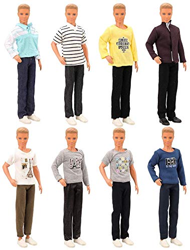 Miunana 3X Fashionista Trajes de Ropas Casual + 2 Pares Zapatos para 12 Pulgada Muñecas