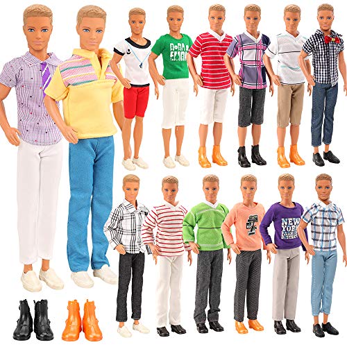 Miunana 3X Fashionista Trajes de Ropas Casual + 2 Pares Zapatos para 12 Pulgada Muñecas