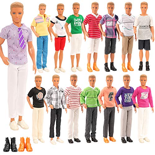 Miunana 3X Fashionista Trajes de Ropas Casual + 2 Pares Zapatos para 12 Pulgada Muñecas