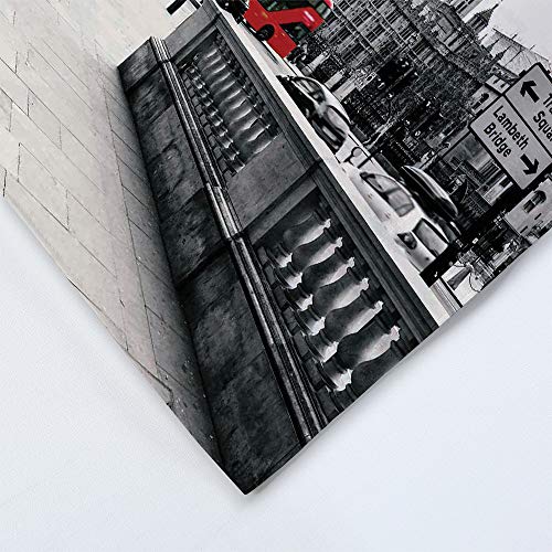 MIUNNG Moderno Paisaje de la Ciudad Ropa de Cama Torre Eiffel Estatua de la Libertad Hermoso Ciudad Escena Nocturna Funda Nórdica Adulto Estudiante (Londres, 180 × 220cm- Cama 105cm)