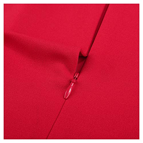 Miusol Casual Slim Fit Coctel Vestido de Lápiz para Mujer Nuevo Rojo Large