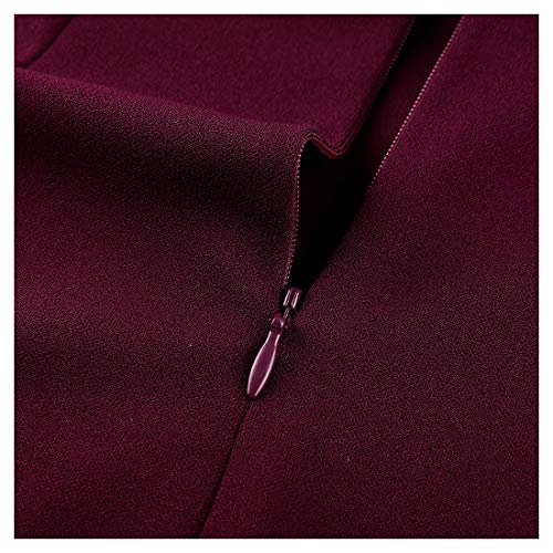 Miusol Lápiz Plisado Cuello en V Fiesta Vestido para Mujer Borgoña L