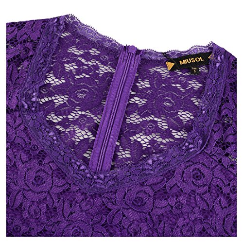 Miusol Vintage Chiffon Largo Fiesta Vestidos para Mujer Morado Small