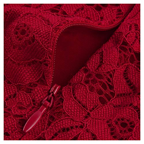 Miusol Vintage Chiffon Largo Fiesta Vestidos para Mujer Rojo Medium