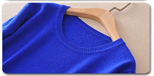 MMYOMI - Jersey de punto para mujer de cachemir con cuello redondo y manga larga Azul azul XL