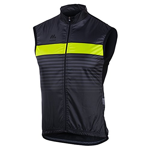 MOBEL SPORT Blink Chaleco Cortavientos, Hombre, Gris/Amarillo flúor, L