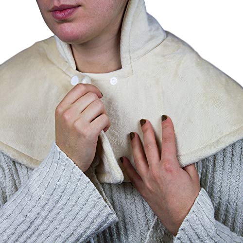 Mobiclinic, Almohadilla cervical, Eléctrica, 3 rangos de temperatura, Apagado automático, Marca Española, Protección por sobrecalentamiento, Lavable, Para cuello, Beige, 62x60