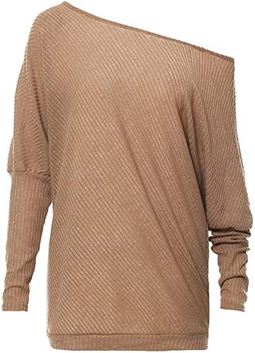 Moceal - Sudadera de manga larga para mujer, estilo informal, tamaño oversize, ideal para otoño, invierno, primavera Cachi XL