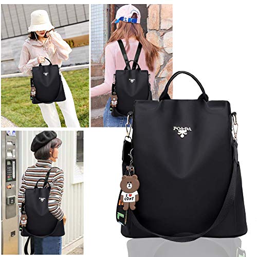 Mochila Oxford Mujer, INTVNMochila Oxford antirrobo Impermeable para Mujer, Colorear Mochila Impermeable para Mujer (Negro)