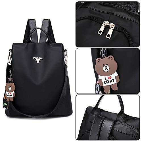 Mochila Oxford Mujer, INTVNMochila Oxford antirrobo Impermeable para Mujer, Colorear Mochila Impermeable para Mujer (Negro)