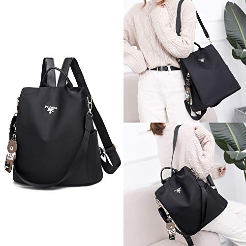 Mochila Oxford Mujer, INTVNMochila Oxford antirrobo Impermeable para Mujer, Colorear Mochila Impermeable para Mujer (Negro)