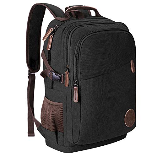 Mochilas Lona Vintage de Faxsthy, Mochila para Portátil 17.3 Pulgadas Multiusos Mochilas para el Trabajo Escolar Vacaciones Viajes Senderismo
