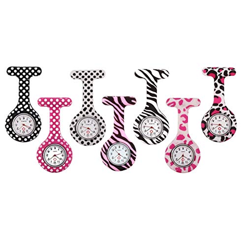 Moda Indumentaria Femenina Enfermera del silicón con Clip del Fob de la Broche de Solapa del Reloj Colgante de Bolsillo para los Relojes de Bolsillo Nurse Doctor (Color : 6)