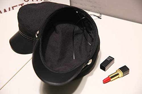 Moda Mujer Hombre Sombrero Primavera Otoño Sombreros de Marinero Señoras Negras Boina Gorras Tapa Plana Capitán Cap Sombrero Octogonal -Beige