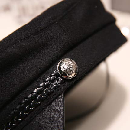 Moda Mujer Hombre Sombrero Primavera Otoño Sombreros de Marinero Señoras Negras Boina Gorras Tapa Plana Capitán Cap Sombrero Octogonal -Beige