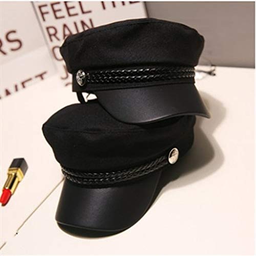 Moda Mujer Hombre Sombrero Primavera Otoño Sombreros de Marinero Señoras Negras Boina Gorras Tapa Plana Capitán Cap Sombrero Octogonal -Beige