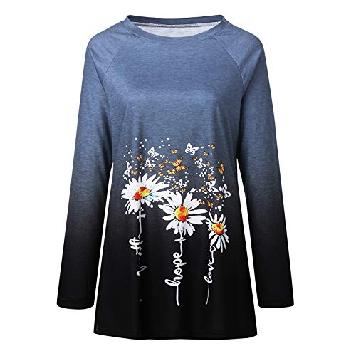 Moda Mujer Sexy Nueva Otoño Invierno Larga Sudadera Flor de Talla Grande Impresa Pullover Manga Larga Vestido