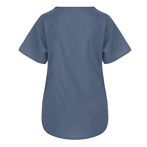 Moda Mujer Verano Manga Corta sólido Casual Tank Tops Camiseta Blusa