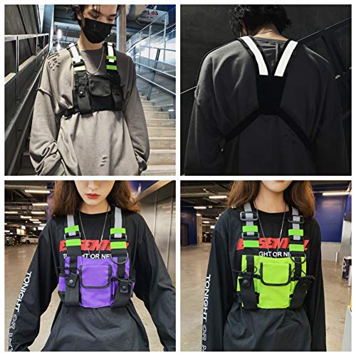Moda Pecho Rig Bag Naiyafly Hombres Mujeres Chaleco Reflectante Hip Hop Streetwear Funcional Arnés Pecho Bolsa Cintura Mochila
