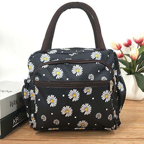 Moda portátil Bolsa de Almuerzo Maquillaje Bolsa Femenina Impermeable Oxford Tela aleación Cremallera Cabeza 22 * ​​16 * 17 cm página Inferior roja