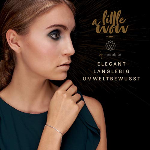 modabilé Pulsera para damas de plata de ley 925 (1,85mm) BONAFIDE 20 cm Pulsera I Cadena de bordillo delicada & fina de plata Brazalete + Estuche de regalo I Hecho en Europa