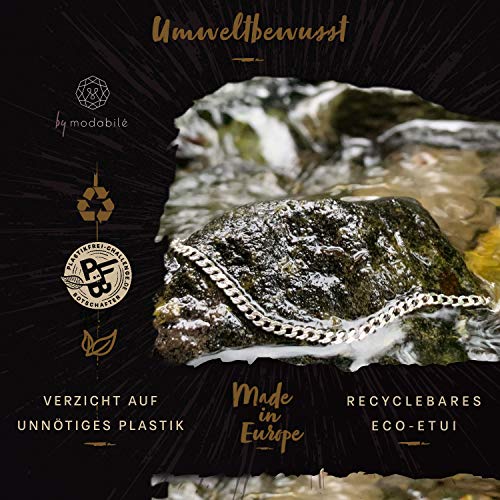 modabilé Pulsera para damas de plata de ley 925 (1,85mm) BONAFIDE 20 cm Pulsera I Cadena de bordillo delicada & fina de plata Brazalete + Estuche de regalo I Hecho en Europa